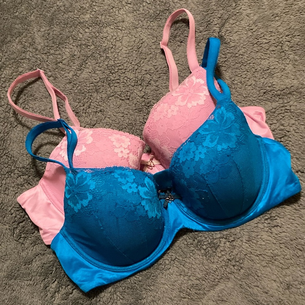 Lightly-Lined Lace & Mesh Demi Bra Set